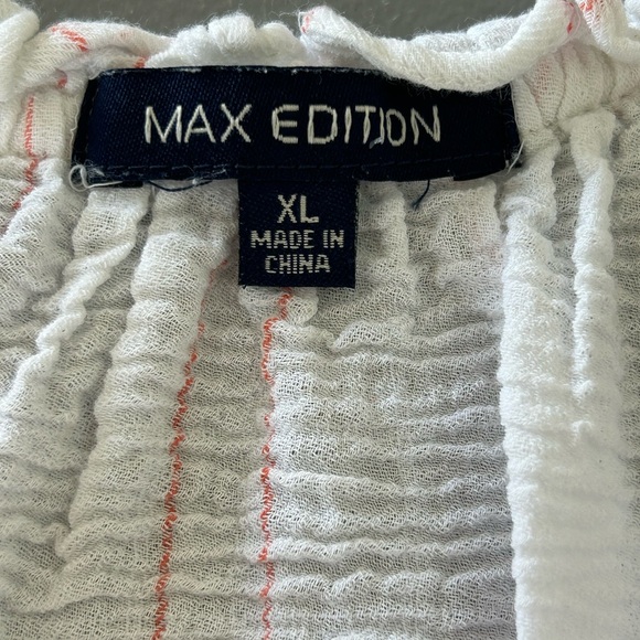 Max Edition Women’s Plaid‎ Gauze Split Neck Top  Sz XL - Picture 6 of 7